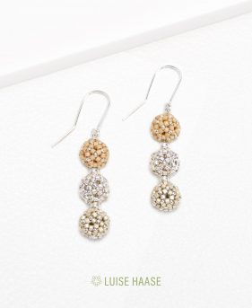 Spheren Ohrringe - creme | Silber