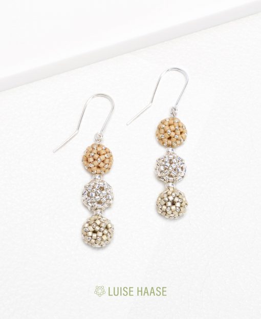 Spheren Ohrringe - creme | Silber