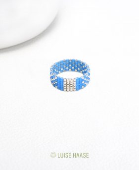 Ring Chess azur | Silber