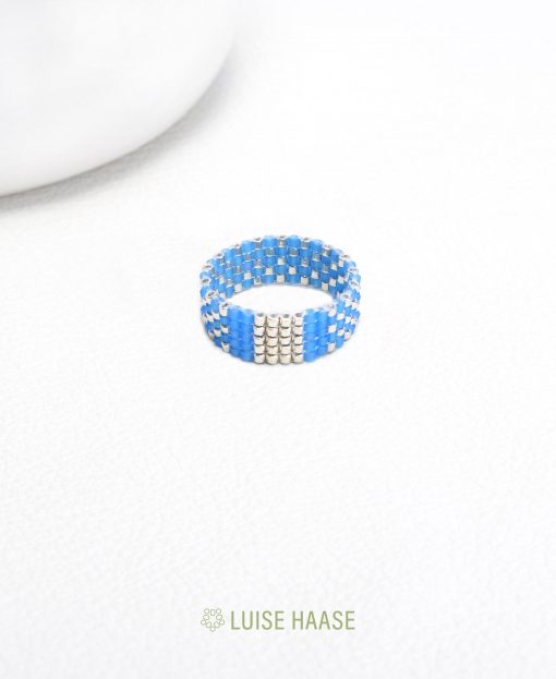 Ring Chess azur | Silber