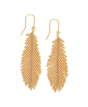 Feder Ohrringe lang | Gold