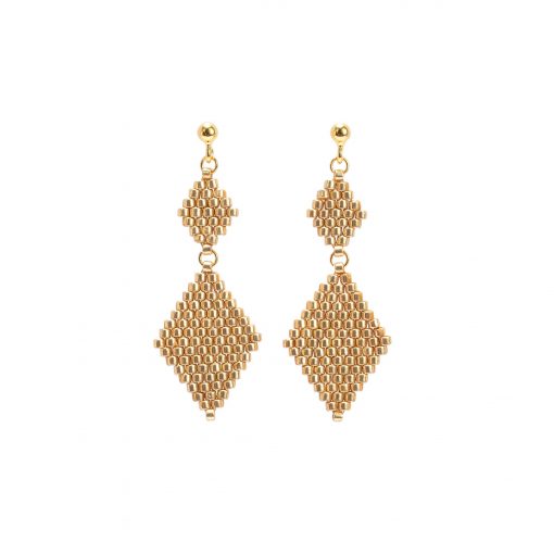 Rauten Ohrringe Duo | Gold – Bild 2