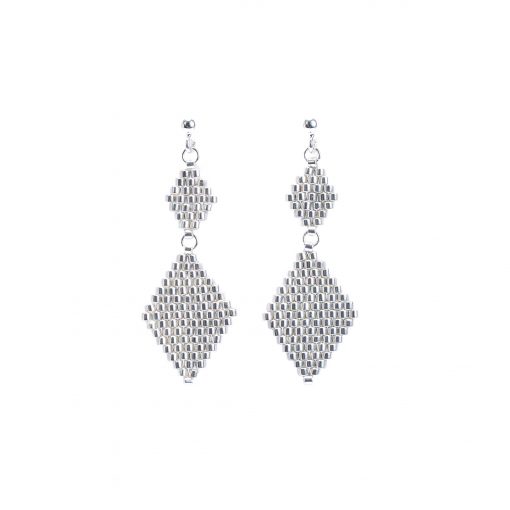 Rauten Ohrringe Duo | Silber – Bild 2