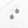 Mini-Waben Ohrringe azur | Gold