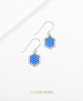 Mini-Waben Ohrringe azur | Silber