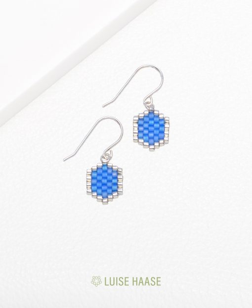 Mini-Waben Ohrringe azur | Silber