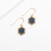Mini-Waben Ohrringe blue | Gold