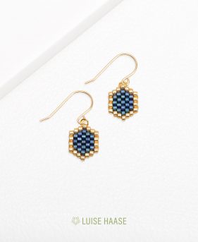 Mini-Waben Ohrringe blue | Gold