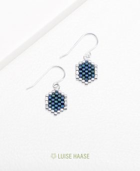 Mini-Waben Ohrringe blue | Silber