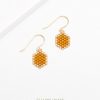 Mini-Waben Ohrringe senf | Gold