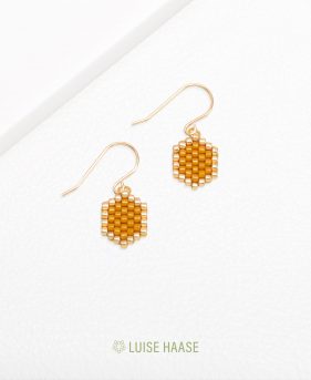 Mini-Waben Ohrringe senf | Gold