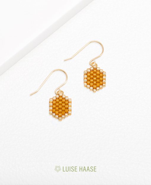Mini-Waben Ohrringe senf | Gold