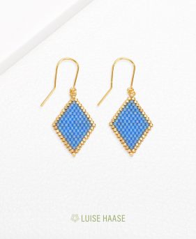 Rauten Ohrringe - azur | Gold