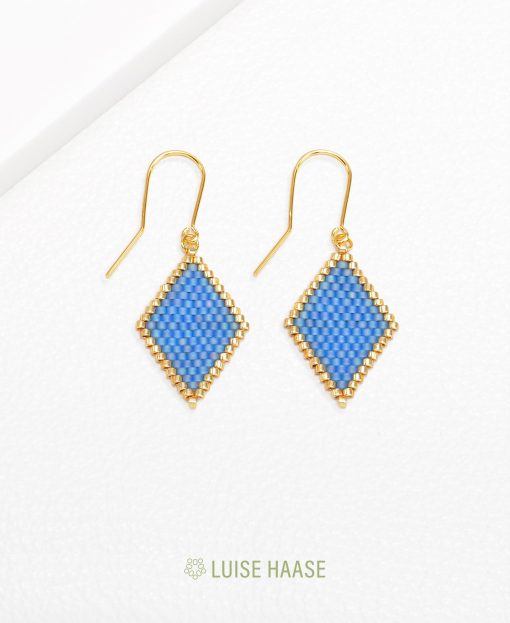 Rauten Ohrringe - azur | Gold