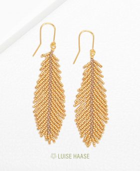 Feder Ohrringe lang | Gold