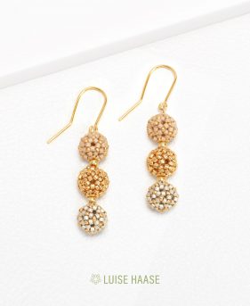 Spheren Ohrringe - creme | Gold