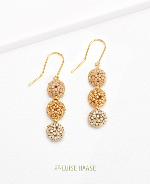 Spheren Ohrringe - creme | Gold