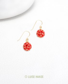 Ohrringe LittleSphere - rot | Gold