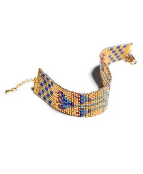 Alternative view of Lotos – Perlenwebarmband gold