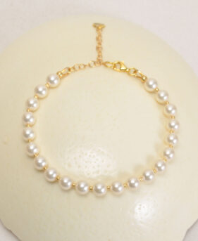 Armband White Pearl | Gold