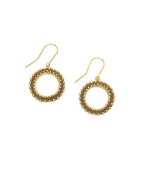 Ohrringe Loop braun | Gold