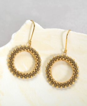 Alternative view of Ohrringe Loop braun | Gold