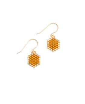 Mini-Waben Ohrringe senf