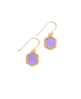 Mini-Waben Ohrringe lila