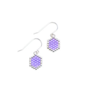 Alternative view of Mini-Waben Ohrringe lila