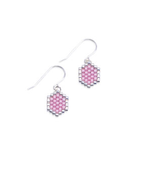 Alternative view of Mini-Waben Ohrringe rosa