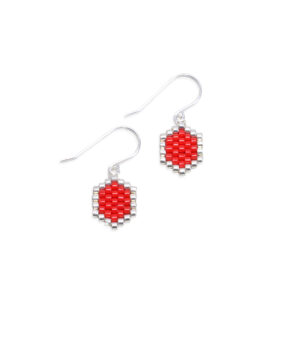 Alternative view of Mini-Waben Ohrringe - red