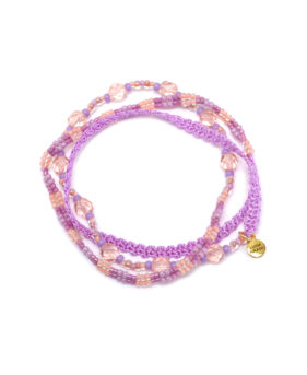 Boho Wickelarmband – Violettpeach