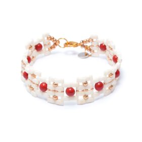 Armband Metropolis weiß-rot