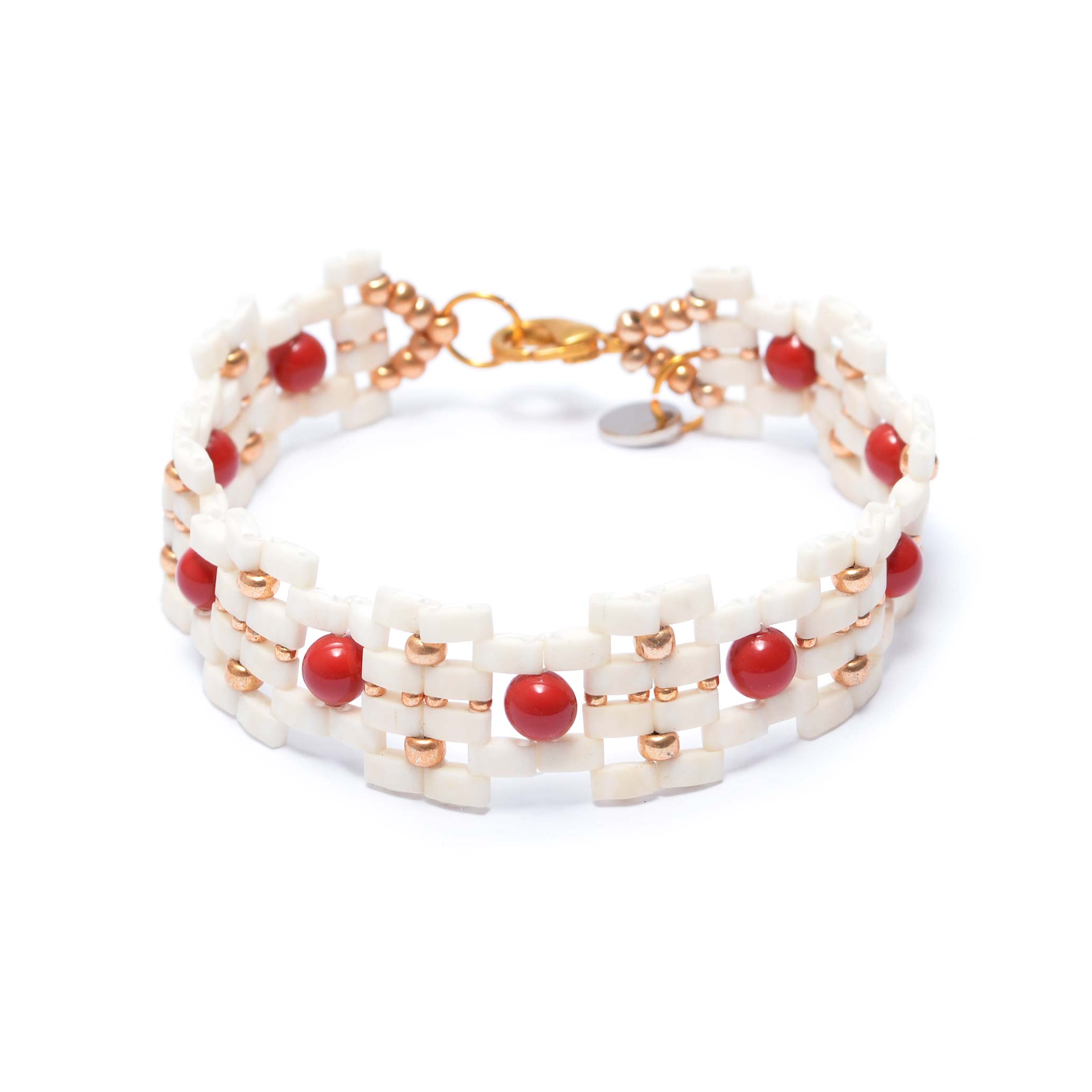 Armband Metropolis weiß-rot