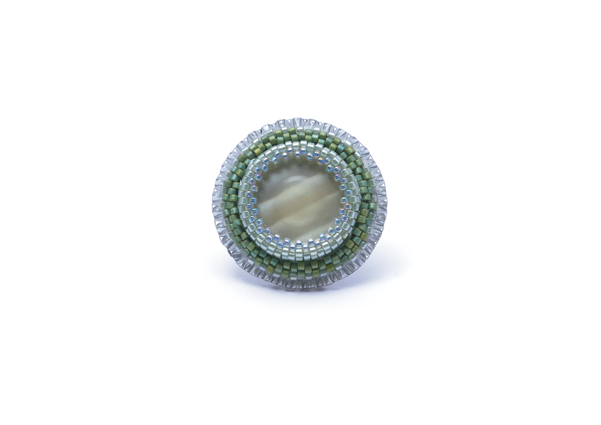 Bead-Ring, graugrün – Bild 2