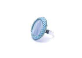 Alternative view of Bead-Ring, blau, türkis