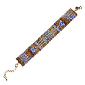 Alternative view of Lotos - Perlenwebarmband gold