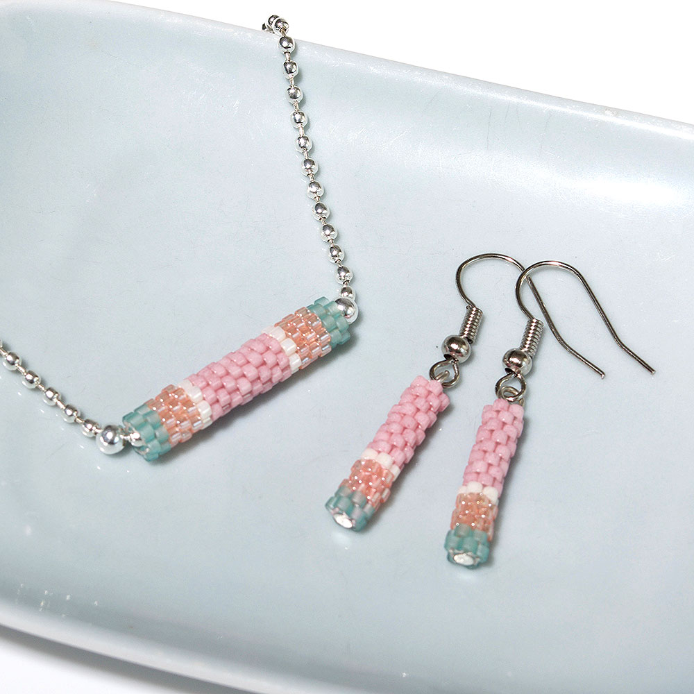 Ohrringe - “Peyote Perle – pastell" – Bild 3
