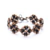 Armband Vintageblüte schwarz-braun