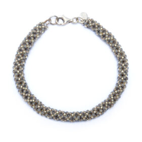 Perlenarmband - grau-silber