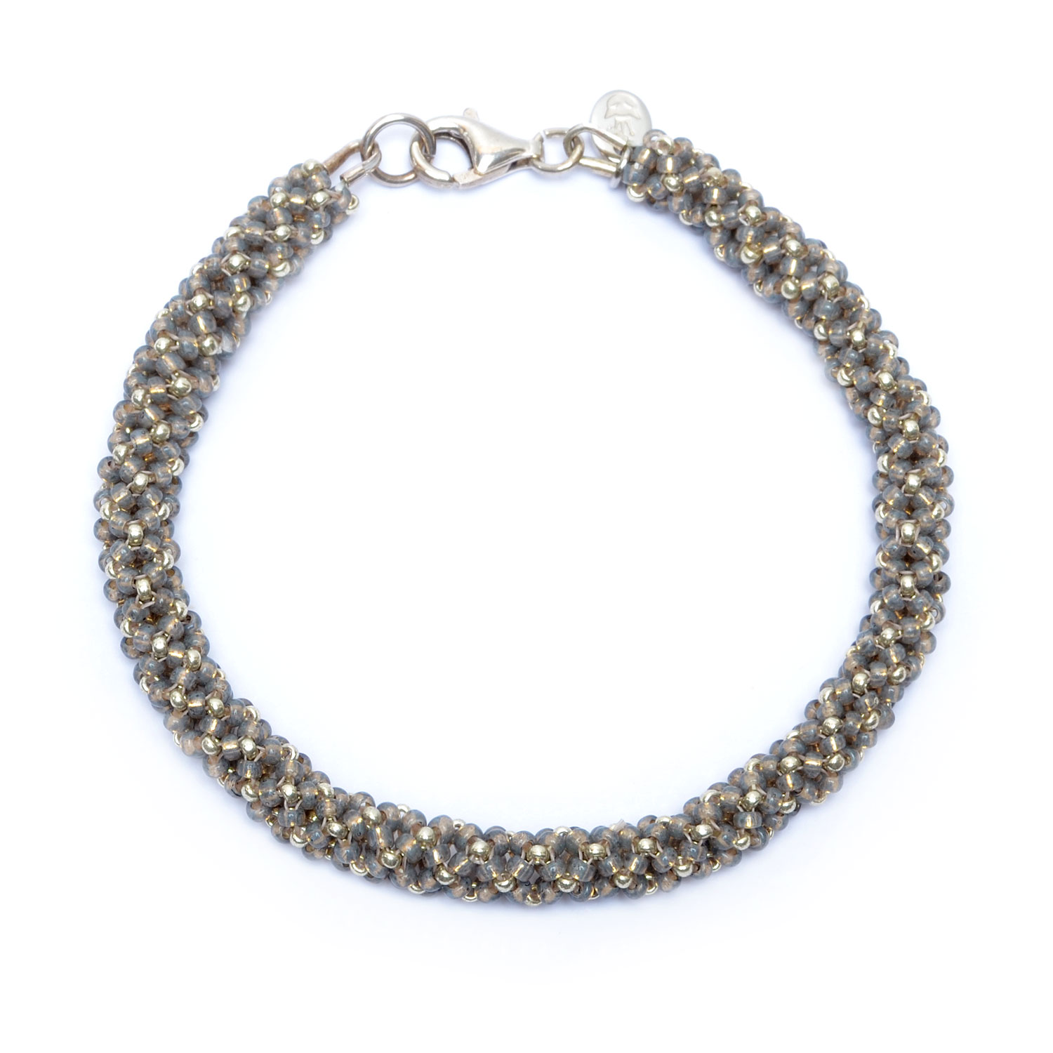 Perlenarmband - grau-silber